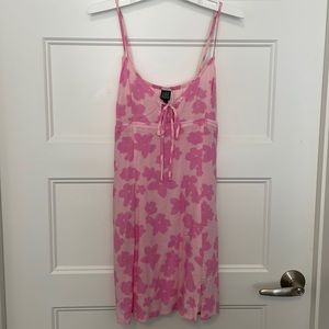Pink floral babydoll dress